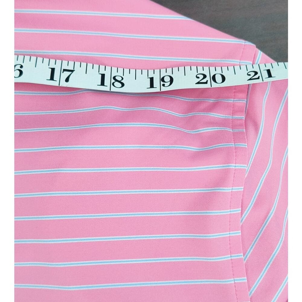 Peter Millar Summer Comfort Golf Polo Shirt Mens Sz XL Pink Stripe Short Sleeve - Picture 10 of 16